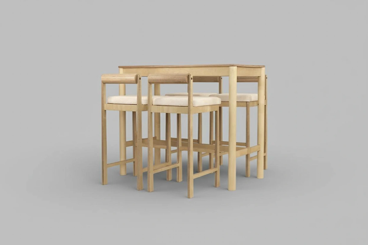 Bar table and chairs میز بار و صندلی